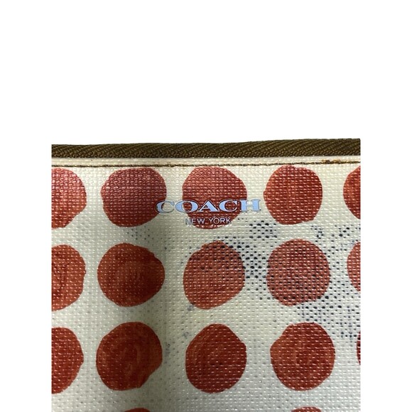 Coach wallet wristlet White with Red Poka Dots Zipper - Picture 13 of 14